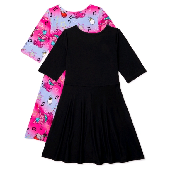 TROLLS WORLD TOUR DRESS 2-PACK SIZE 6-6X - Picture 2 of 7